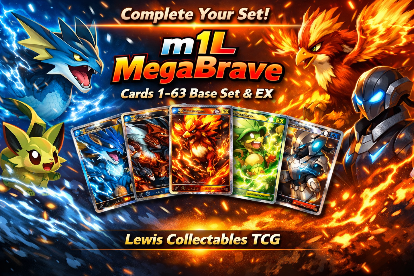 Pokémon m1L MegaBrave – Complete Your Set | Cards 1–63 Base Set & EX