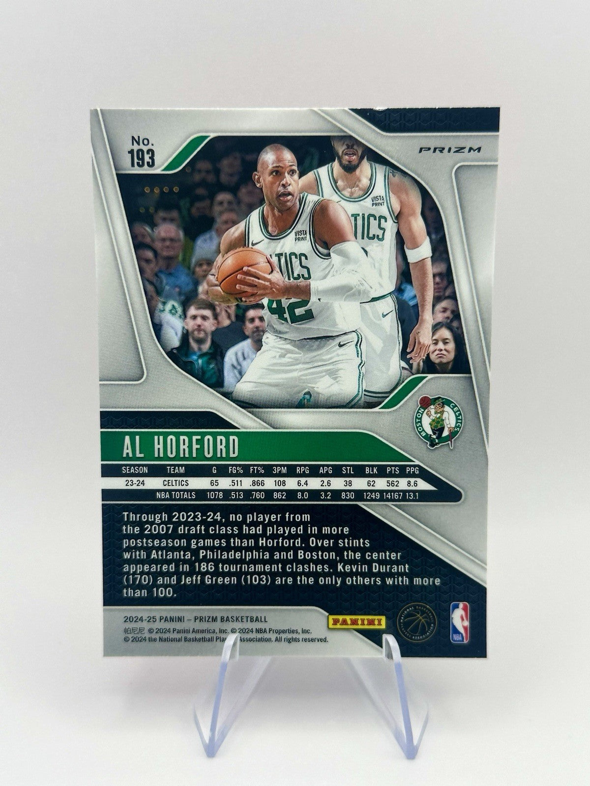 2024-25 Panini Prizm Al Horford #193 Pink Ice Prizm Boston Celtics NBA Card