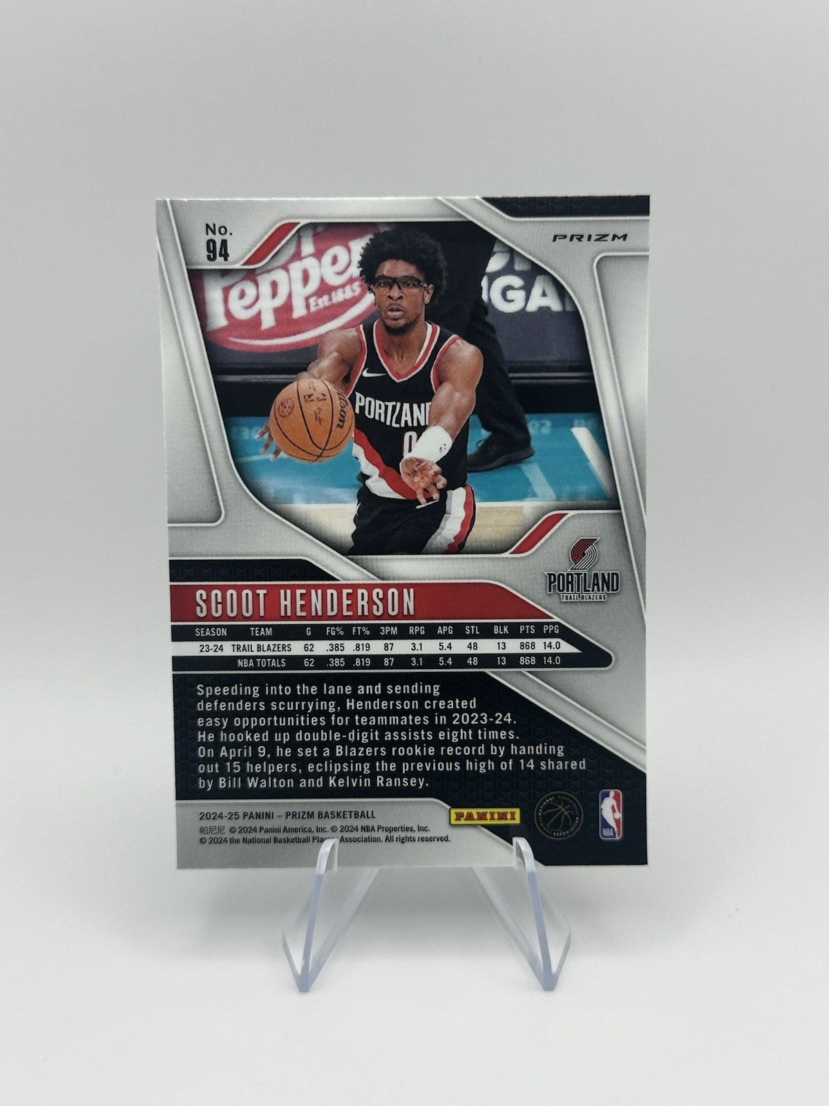 2024-25 Panini Prizm Green Prizm #94 Scoot Henderson Portland Trail Portland