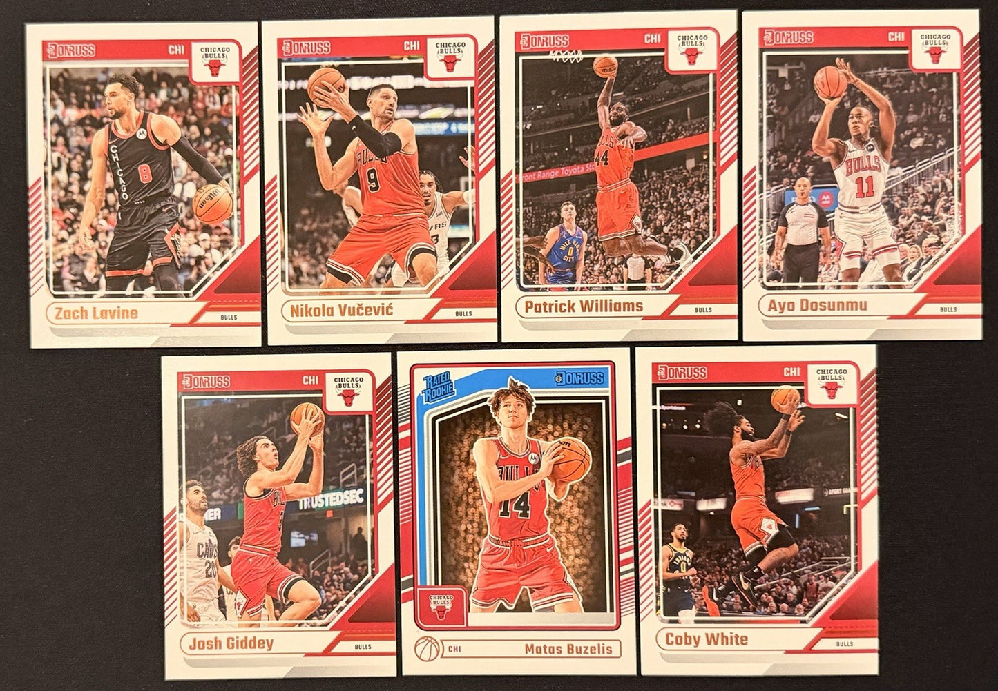 2024-25 Donruss Chicago Bulls Team Lot Josh Giddey Buzelis Coby White RC