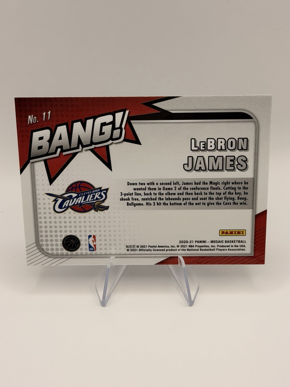 2020-21 Panini Mosaic Bang LeBron James #11 Cleveland Cavaliers Insert NM