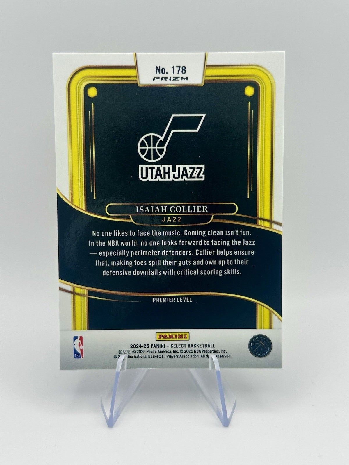 2024-25 Select Isaiah Collier RC Premier Blue Cracked Utah Jazz #178 NBA Card