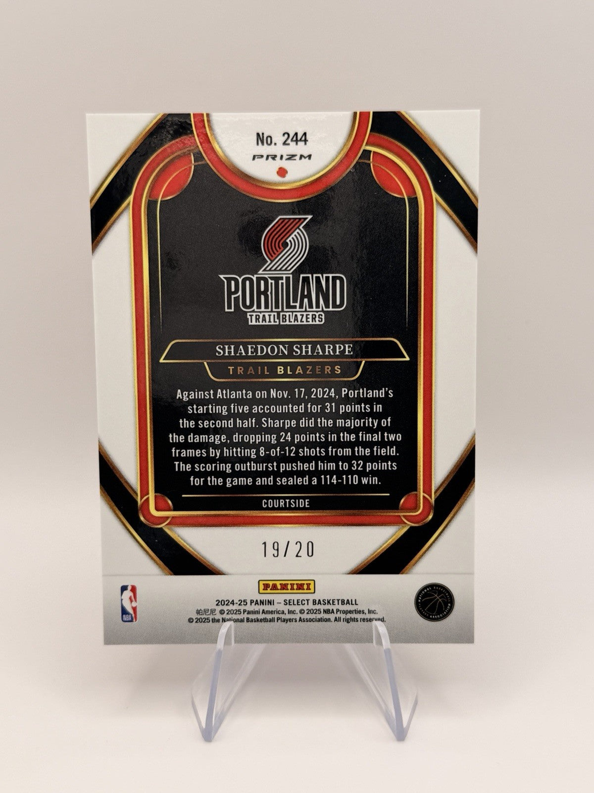 2024-25 Prizm Select Shaedon Sharpe Multi-Wave Prizm/20 Portland Trail Bla