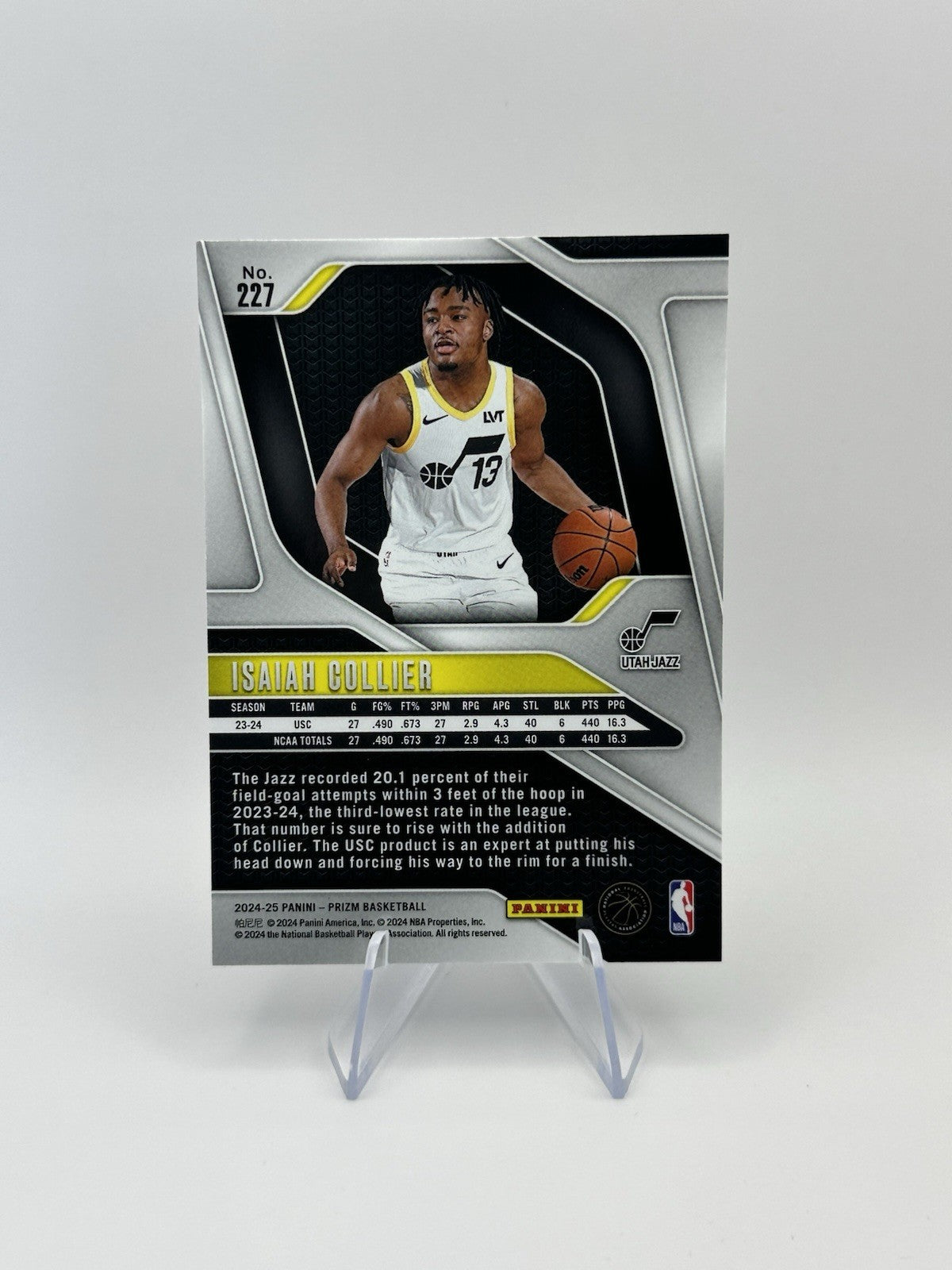 2024-25 Panini Prizm Isaiah Collier RC Prizm #227 NBA Card