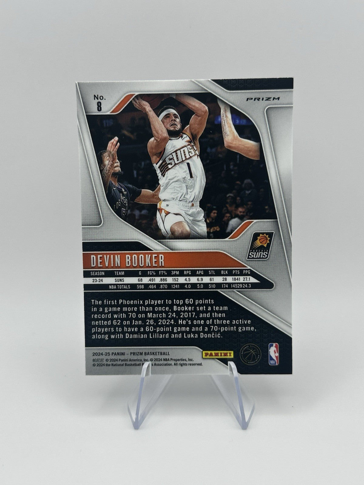 2024-25 Panini Prizm Silver Prizm #8 Phoenix Suns Devin Booker NBA Card