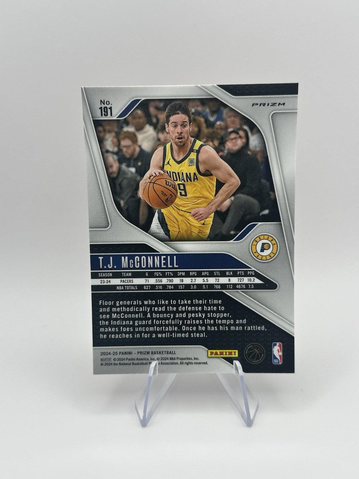 2024-25 Panini Prizm Red Cracked Ice Indiana Pacers #191 T.J. McConnell NBA Card