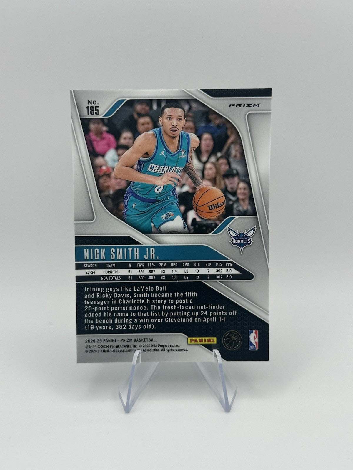 2024-25 Panini Prizm Green Prizm #185 Nick Smith Jr. Charlotte Hornets NBA Card