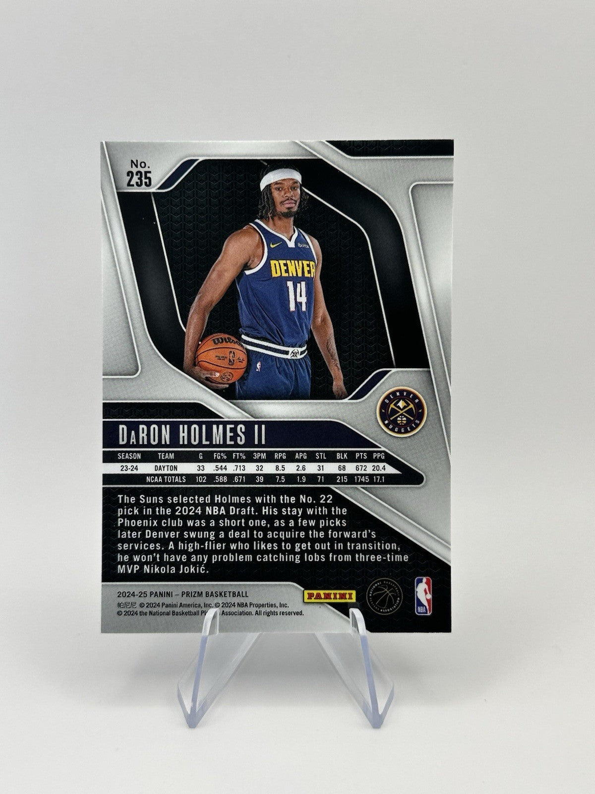 2024-25 Panini Prizm #235 RC DaRon Holmes II NBA Card