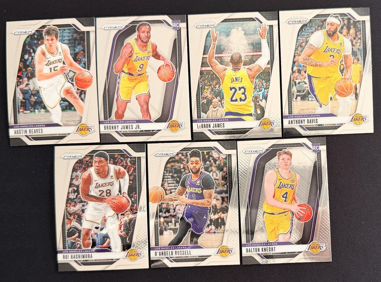 Los Angeles Lakers Team Lot Panini Prizm Cards LeBron Bronny Knecht RC NM