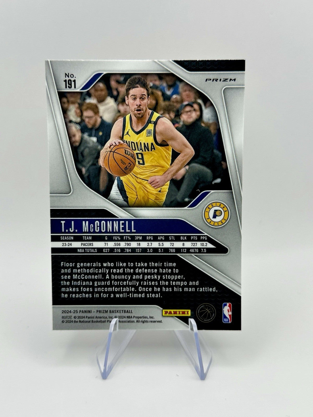 2024-25 Panini Prizm Prizm T.J. McConnell Fast Break Prizm Pacers #191 NBA Card