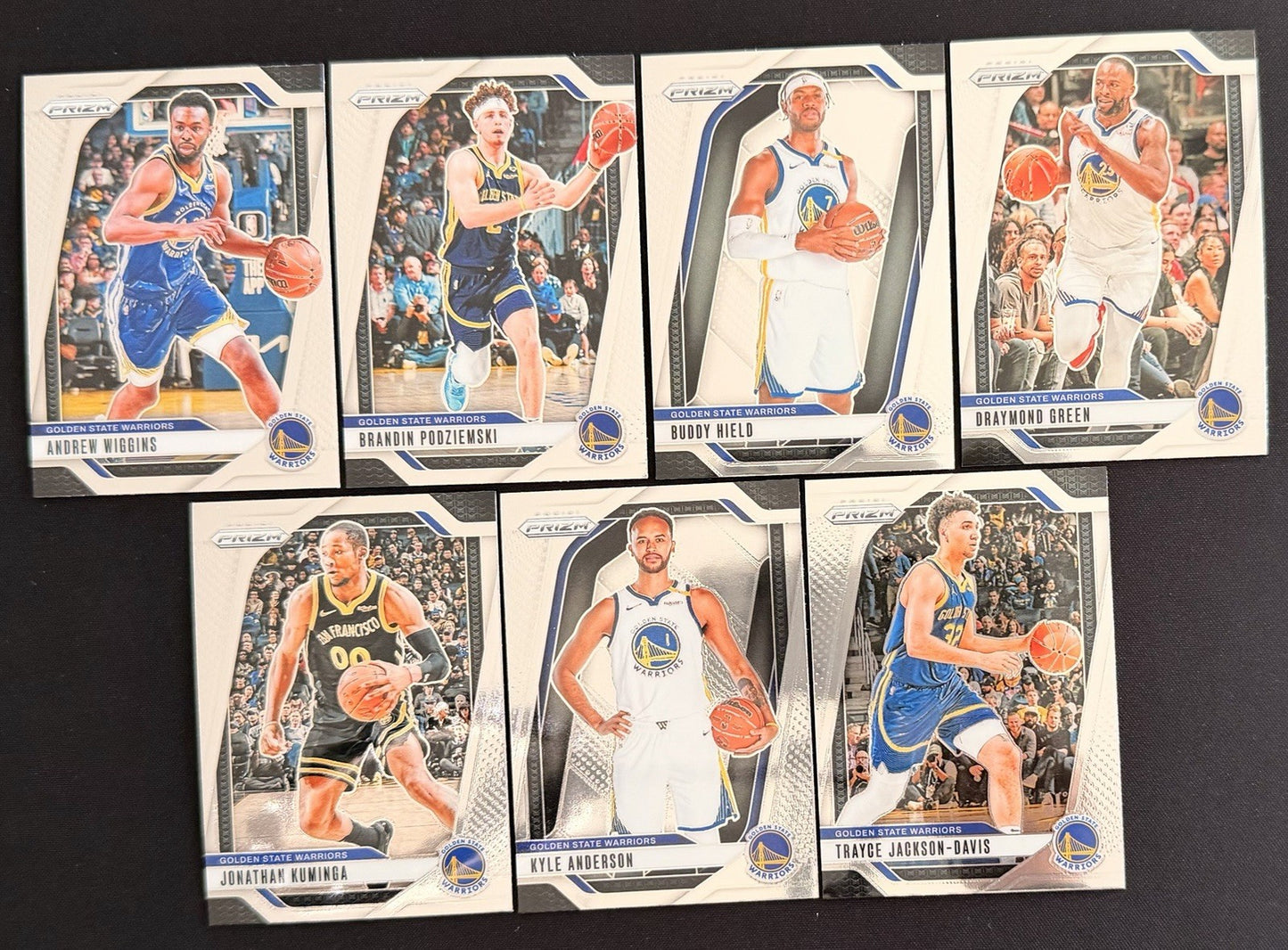 Golden State Warriors Team Lot Panini Prizm Cards Kuminga Podziemski Green