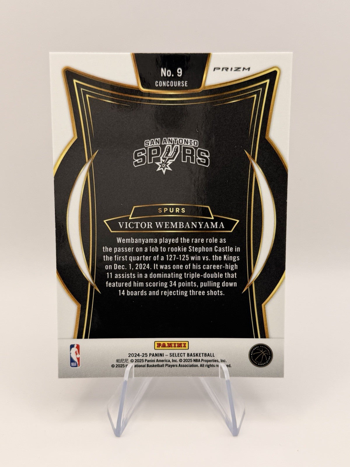 2024-25 Panini Prizm Select Victor Wembanyama Blue Prizm SSP San Antonio Spurs