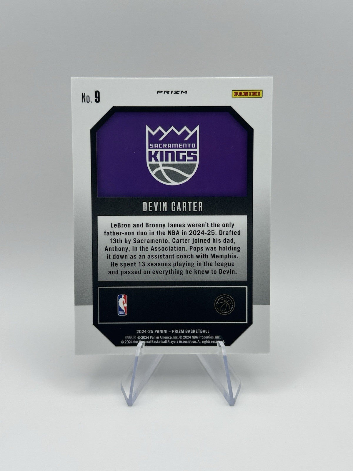 2024-25 Panini Prizm Emergent #9 Devin Carter RC Sacramento Kings NBA Card