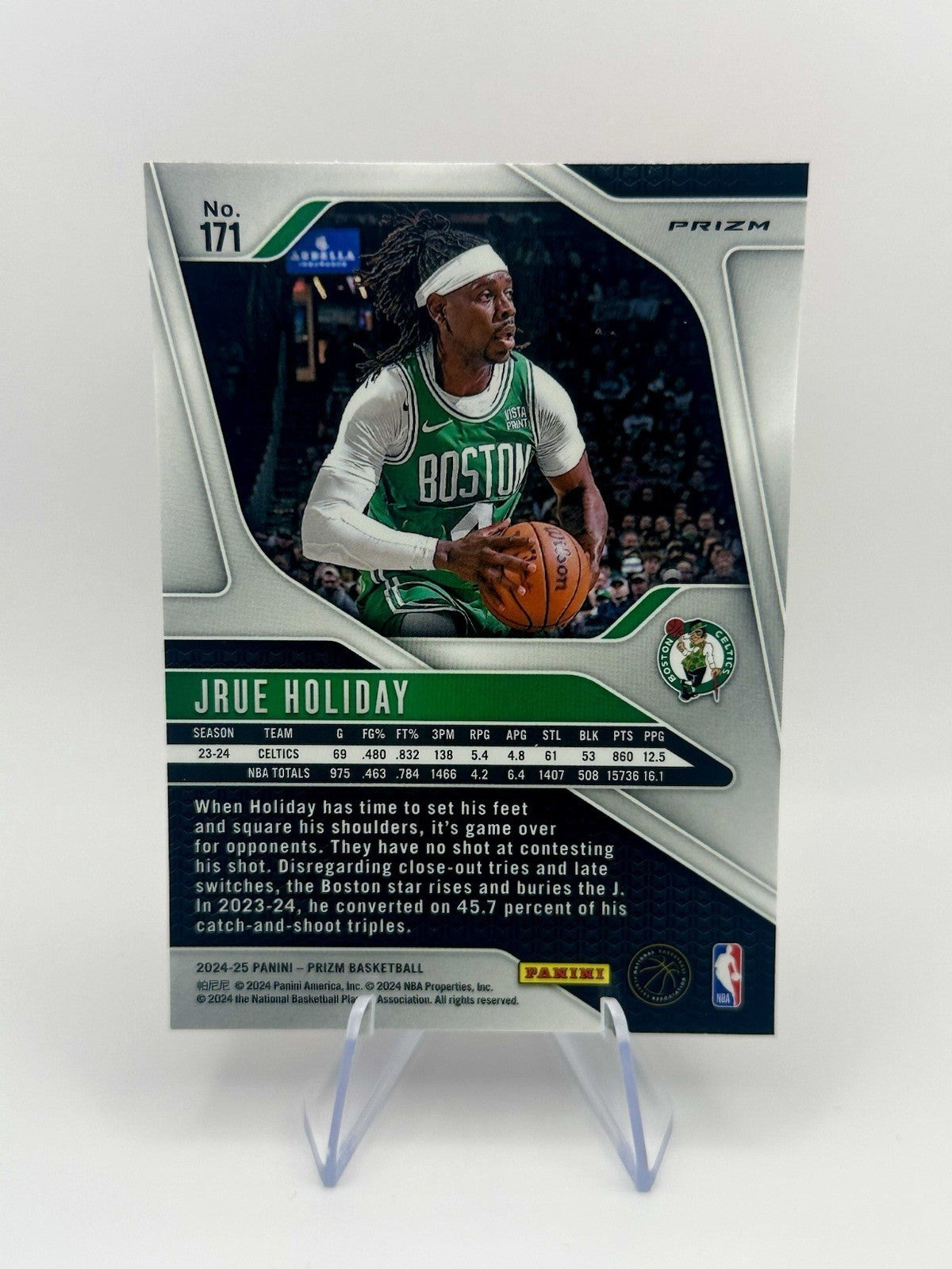 2024-25 Panini Prizm Jrue Holiday Red Cracked Ice Prizm #171 Celtics NBA Card