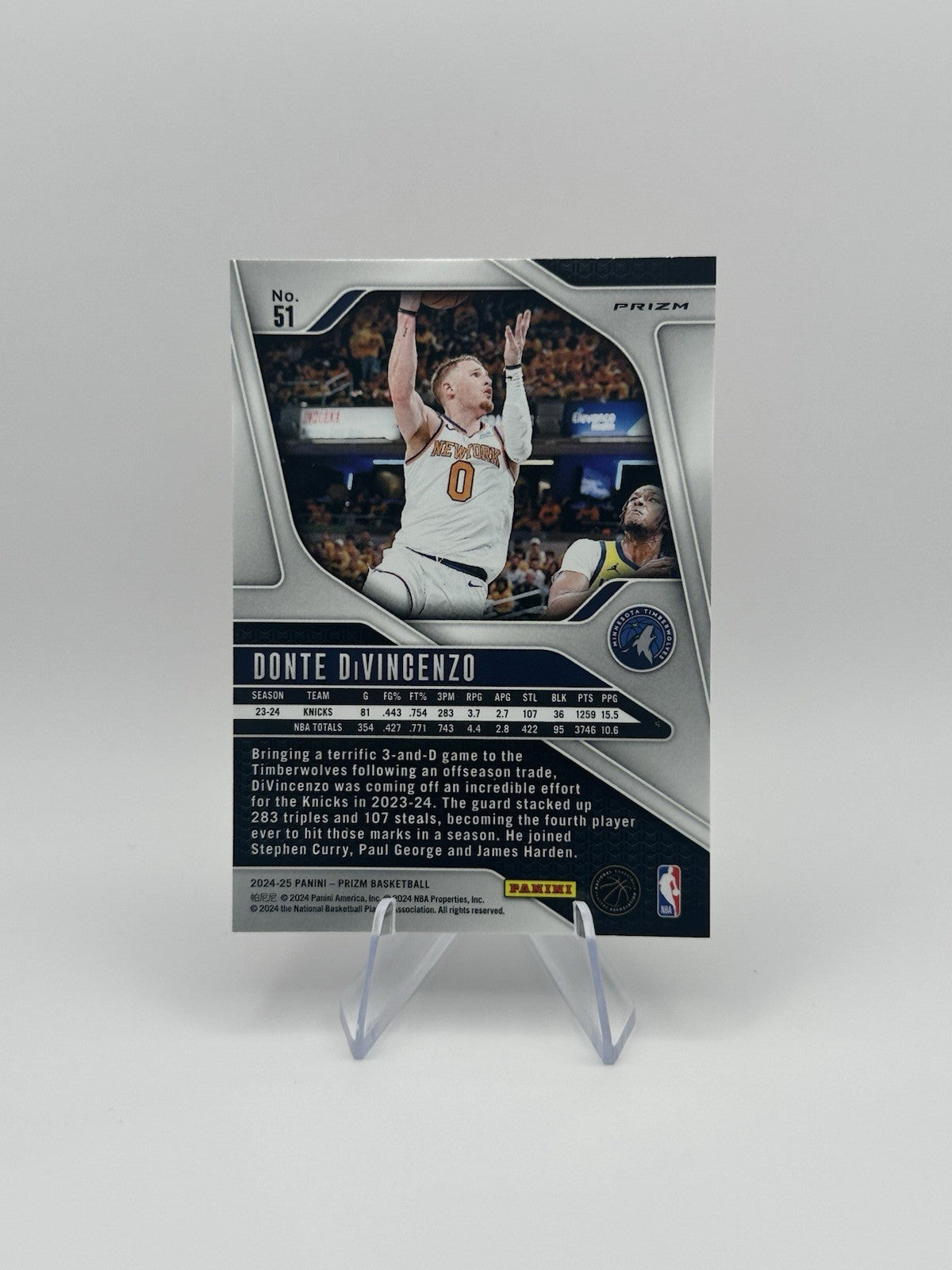 2024-25 Panini Prizm #51 Donte DiVincenzo Red Ice Minnesota Timberwolves