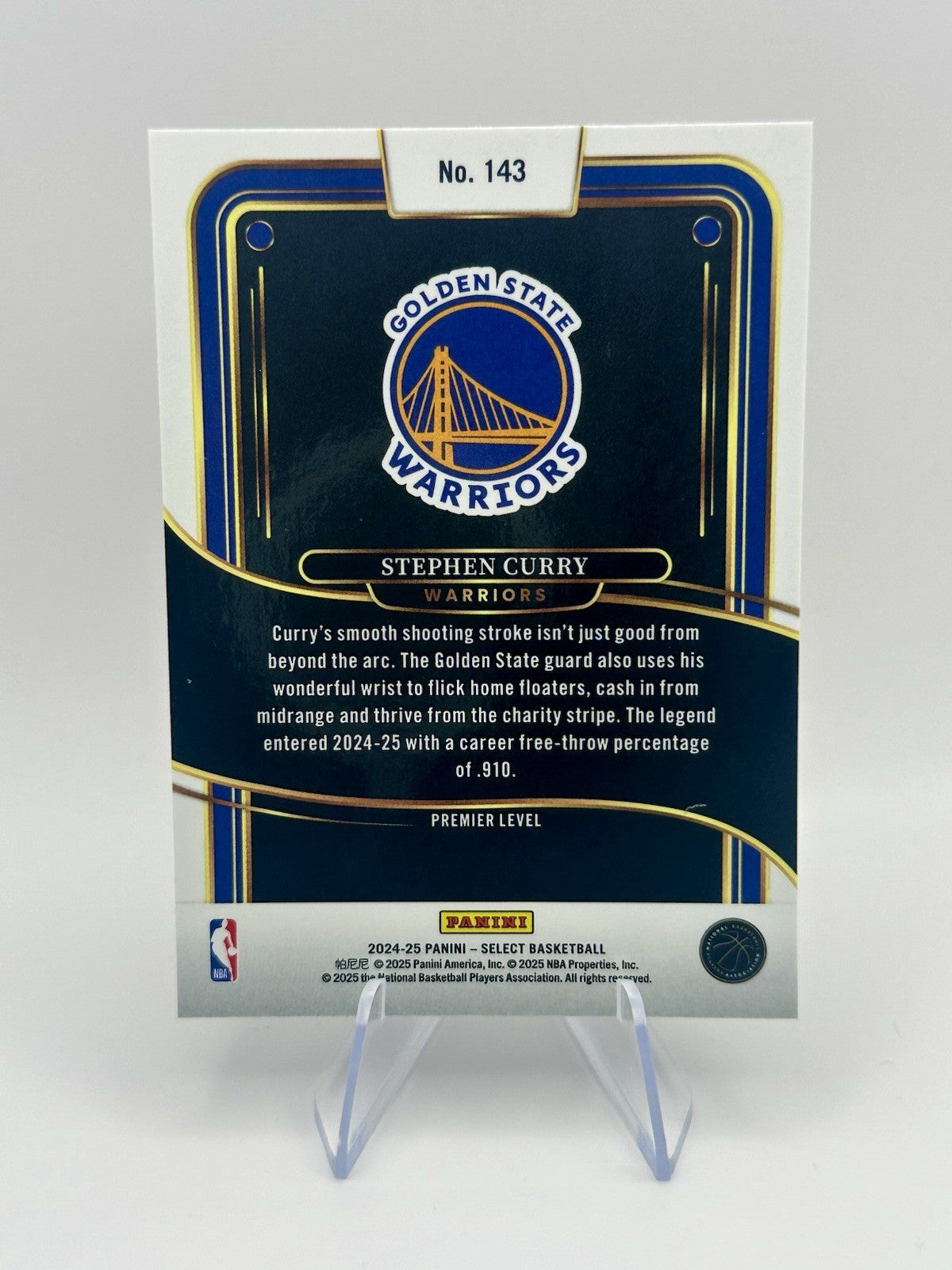 2024-25 Panini Select Premier Level Stephen Curry #143 NBA Card