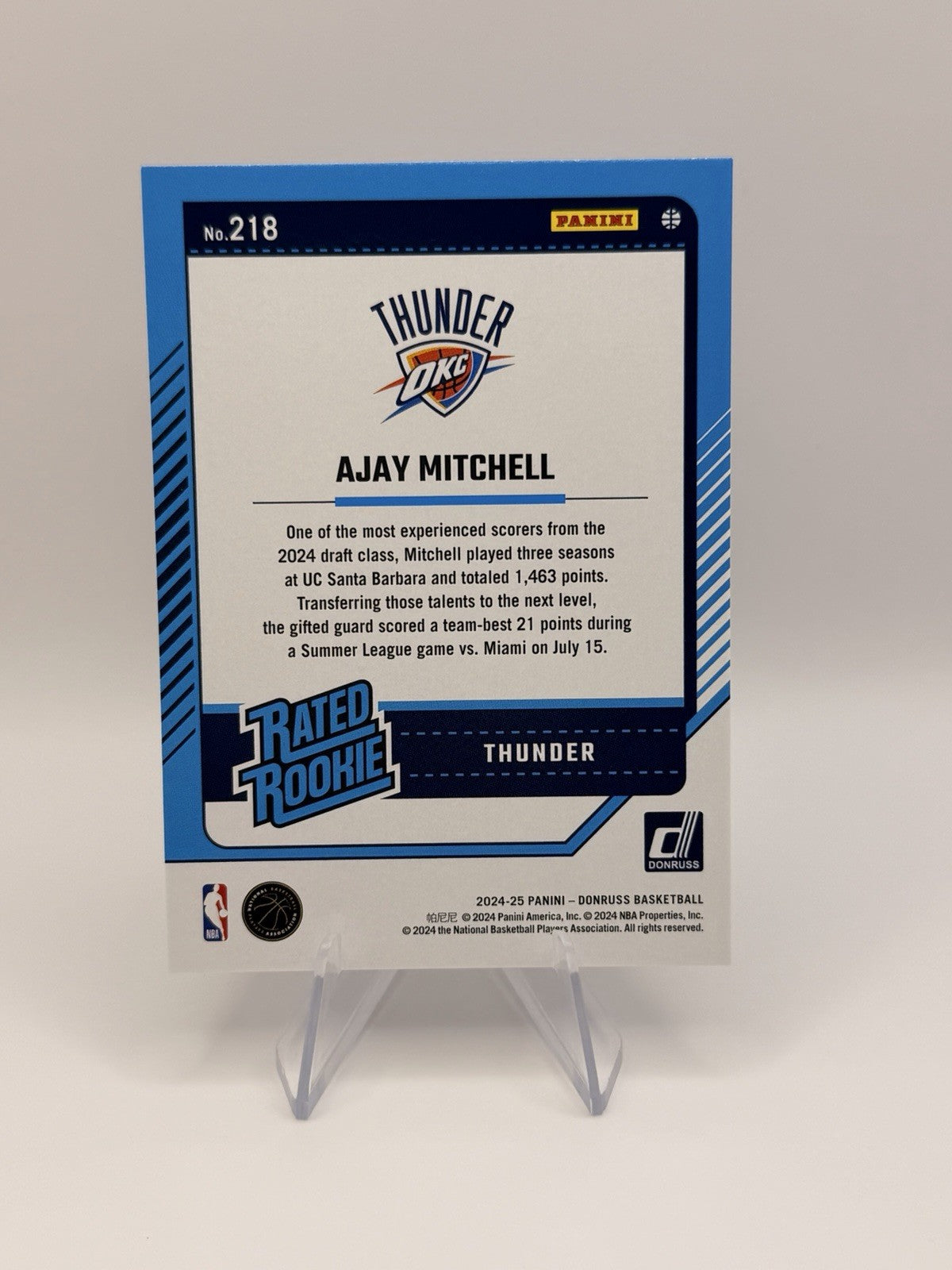 2024-25 Panini Donruss OKC Thunder Team Lot SGA Holmgren Williams Finals