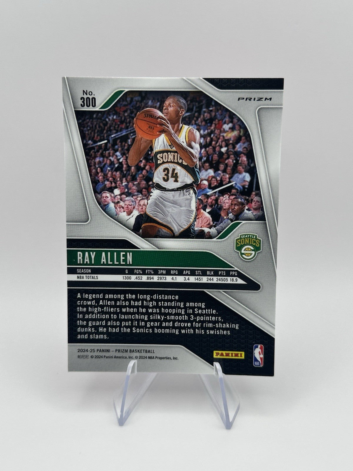 2024-25 Panini Prizm Ray Allen Pink Seattle SuperSonics NBA Card