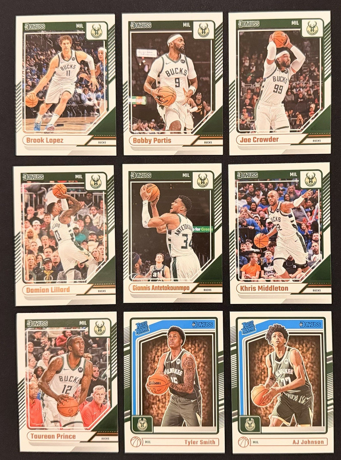 2024-25 Donruss Milwaukee Bucks Team Lot Giannis Lillard RC Cards NBA Card