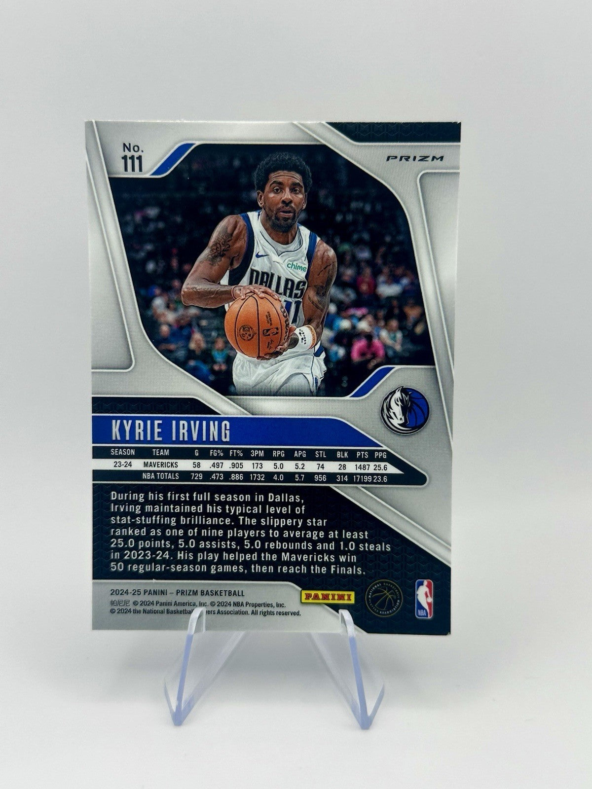 2024-25 Panini Prizm Kyrie Irving Silver Prizm #111 Dallas Mavericks NBA Card