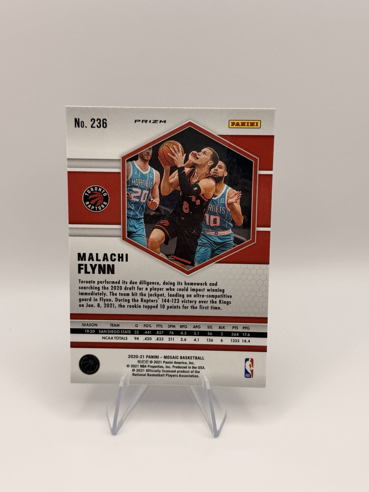 2020-21 Panini Mosaic Malachi Flynn Red Reactive Rookie RC Raptors #236 NM