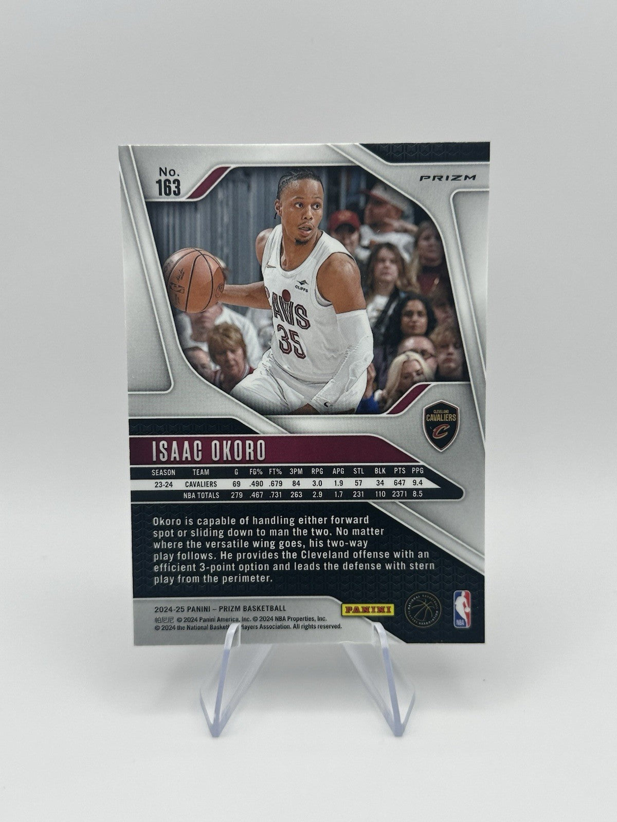 2024-25 Panini Prizm Silver Cleveland Cavaliers #163 Isaac Okoro NBA Card