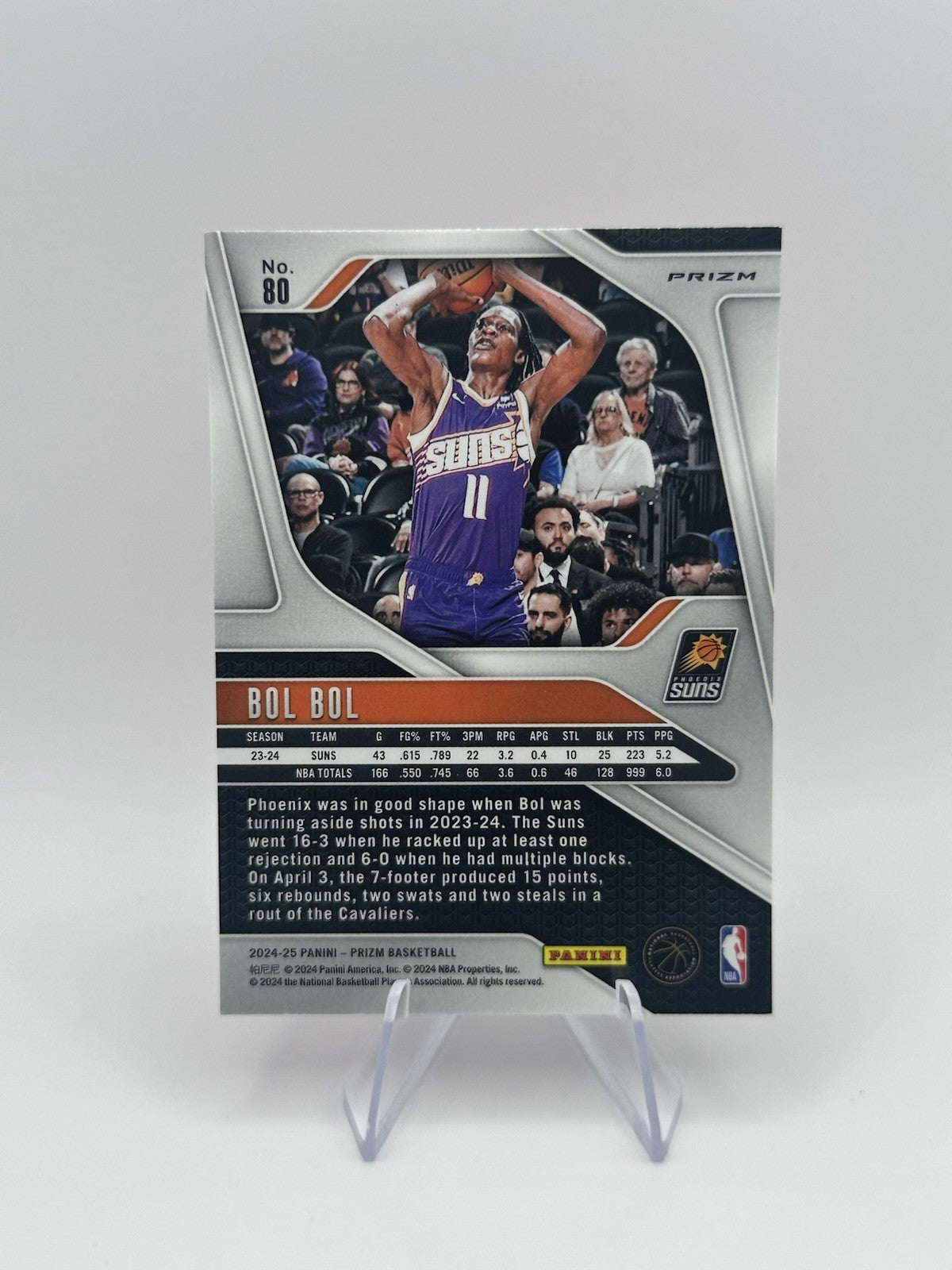 2024-25 Panini Prizm #80 Bol Bol Pink Ice Phoenix Suns NBA Card