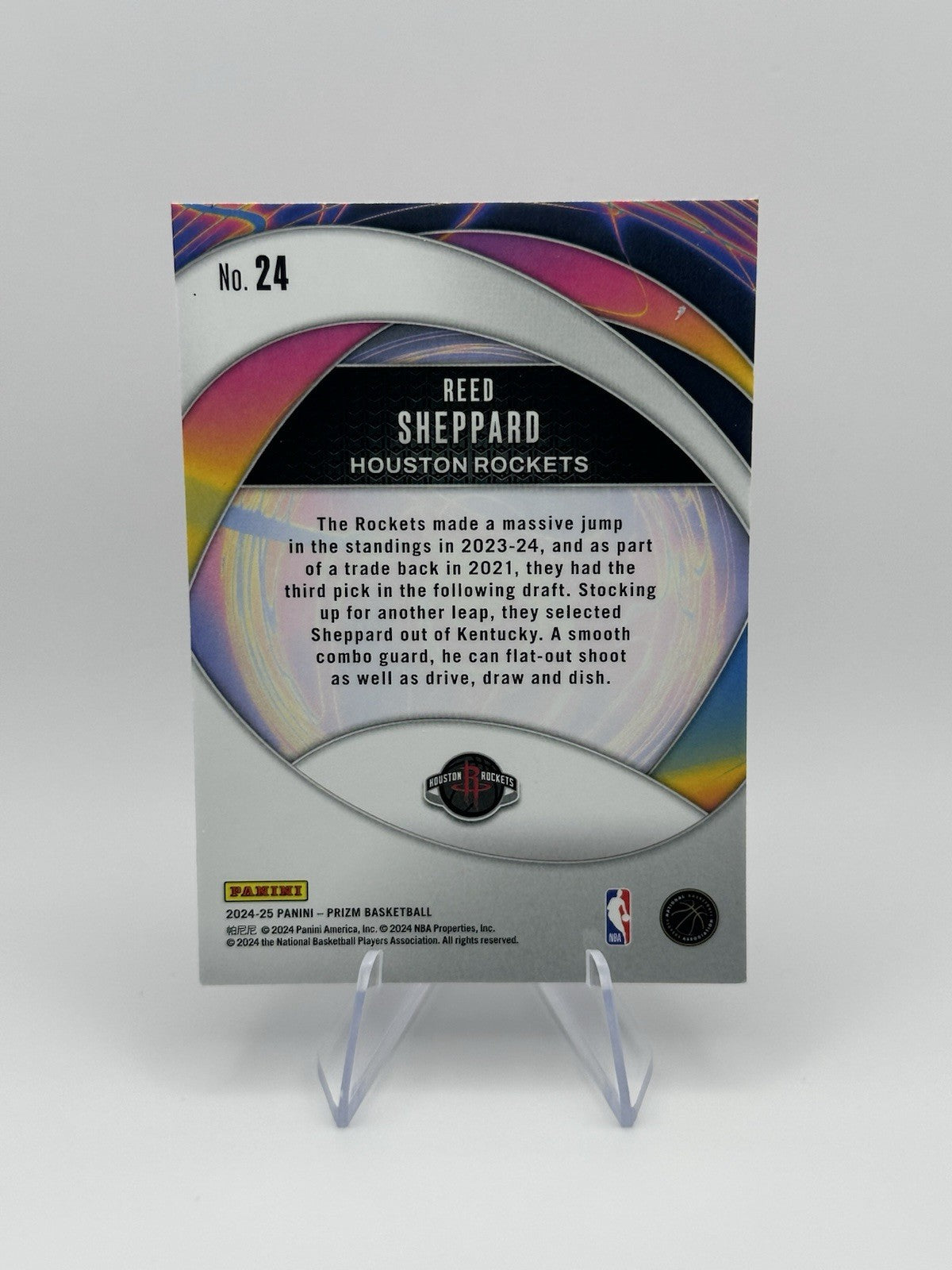 2024-25 Panini Prizm Reed Sheppard Instant Impact RC NBA Card