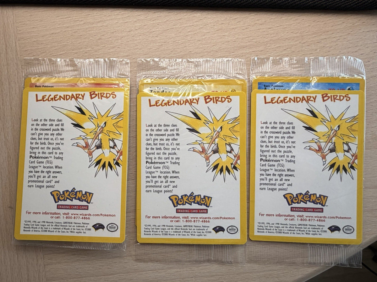 Pokemon Legendary Birds Sealed Promo Set Moltres Articuno Zapdos 21 22 23 WOTC