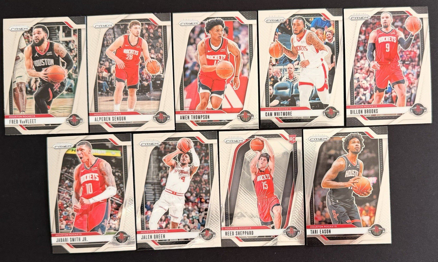 Houston Rockets Team Lot Panini Prizm Cards Sengun Thompson Whitmore Sheppard