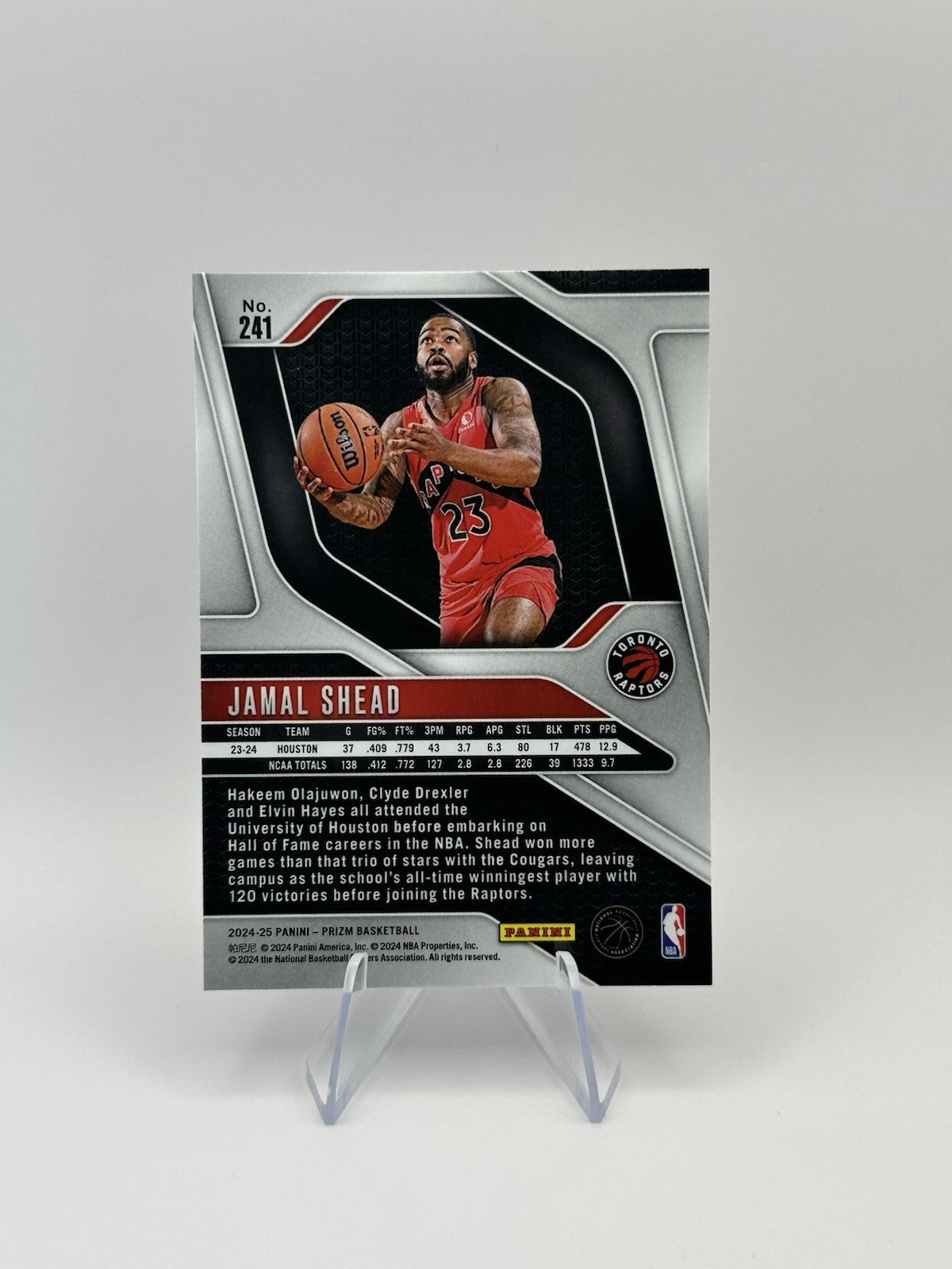 2024-25 Panini Prizm Jamal Shead RC #241 Toronto Raptors NBA Card