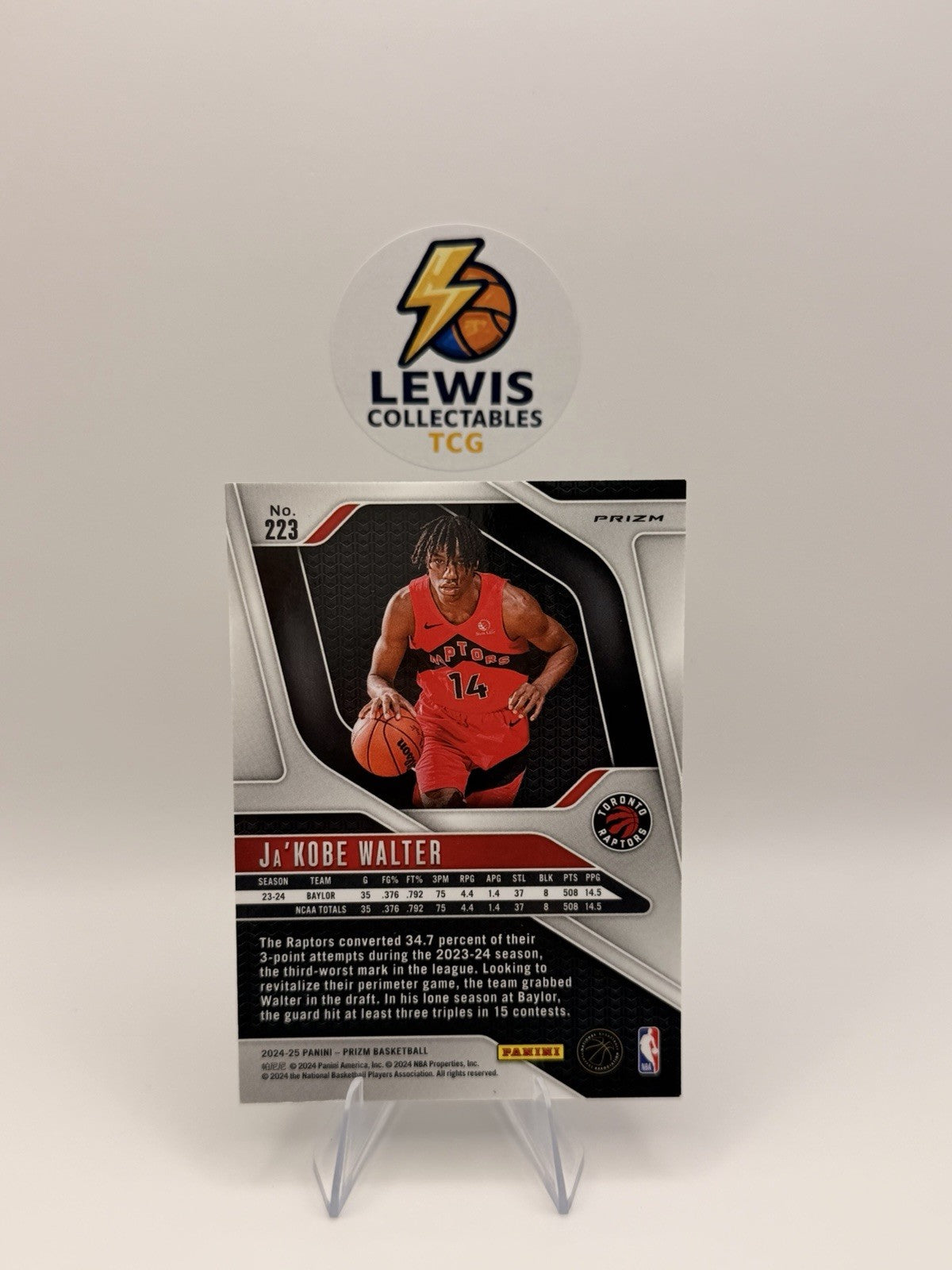 Ja’Kobe Walter RC Green Prizm - 2024-25 Panini Prizm Basketball - Raptors - NM/M