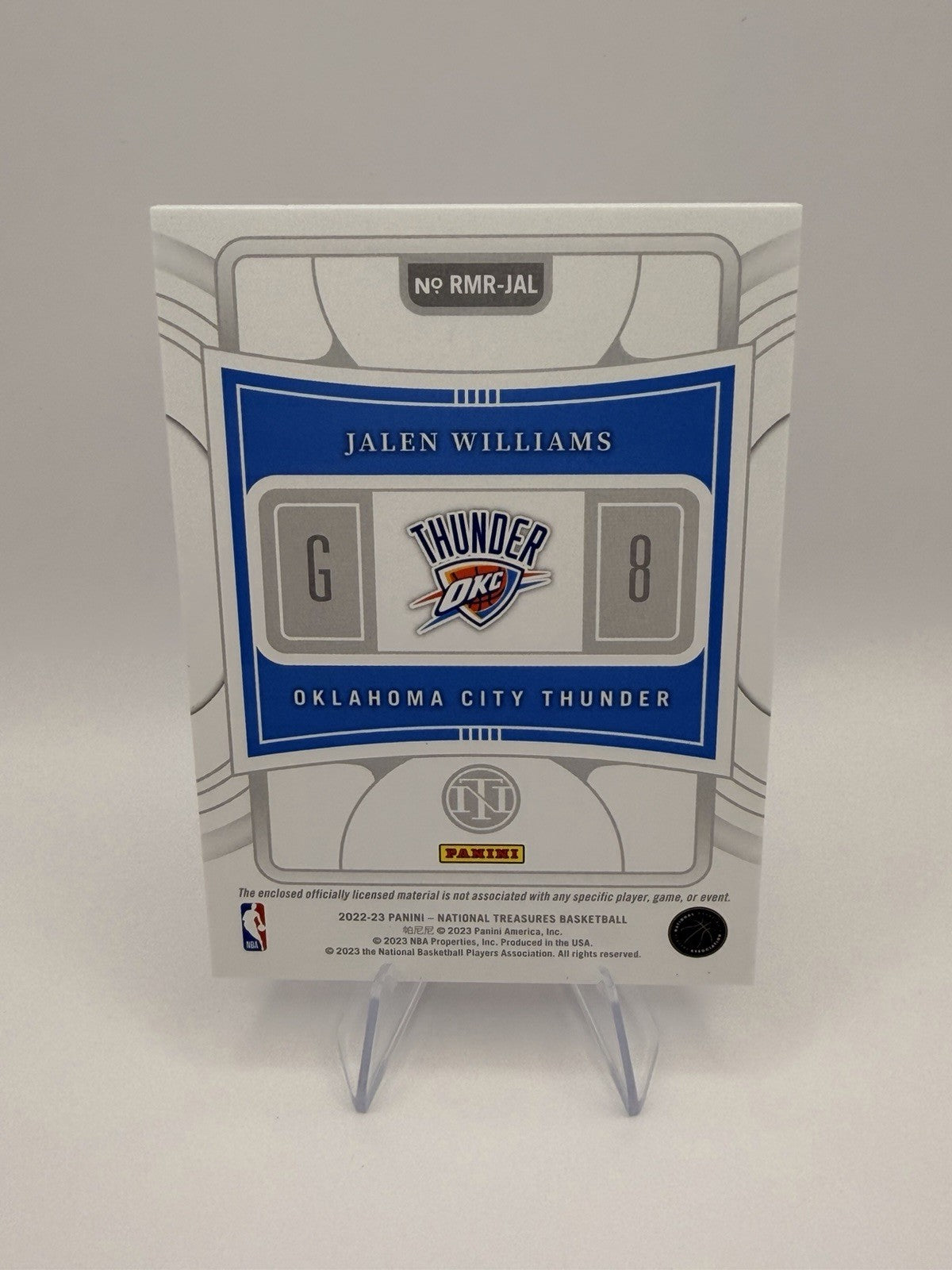2022-23 Panini National Treasures Jalen Williams RMR-JAL Blue Patch /99