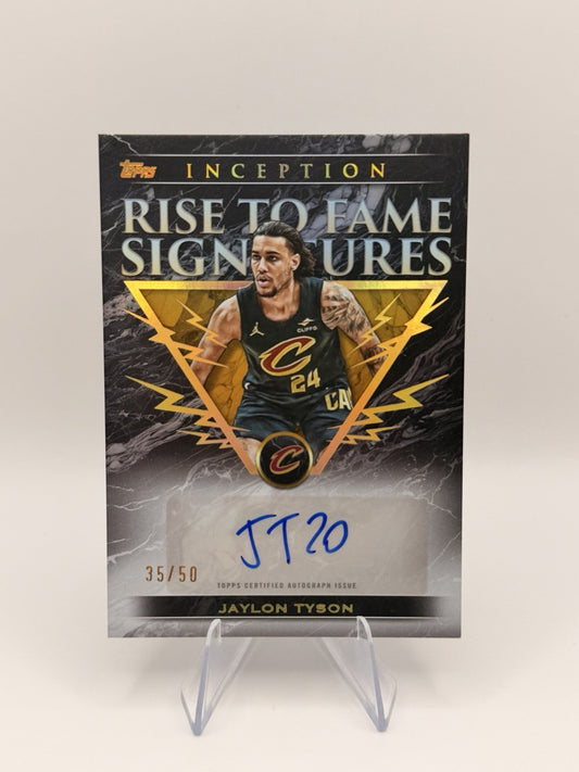 Jaylon Tyson 2025-26 Topps Inception Rise To Fame Auto /50 Cavaliers RF-JT