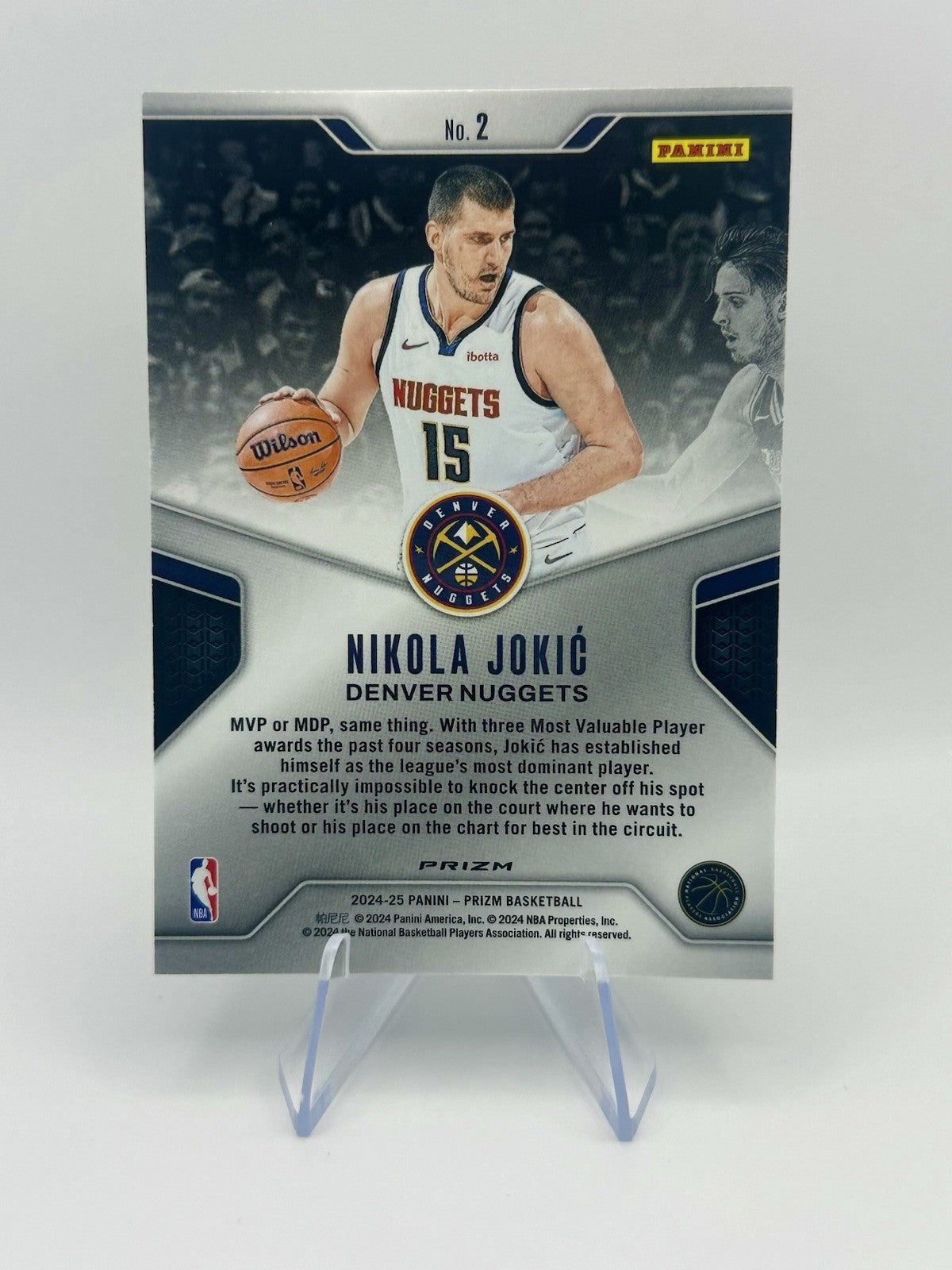 2024-25 Panini Prizm Nikola Jokic Dominance Silver #2 Denver Nuggets NBA Card