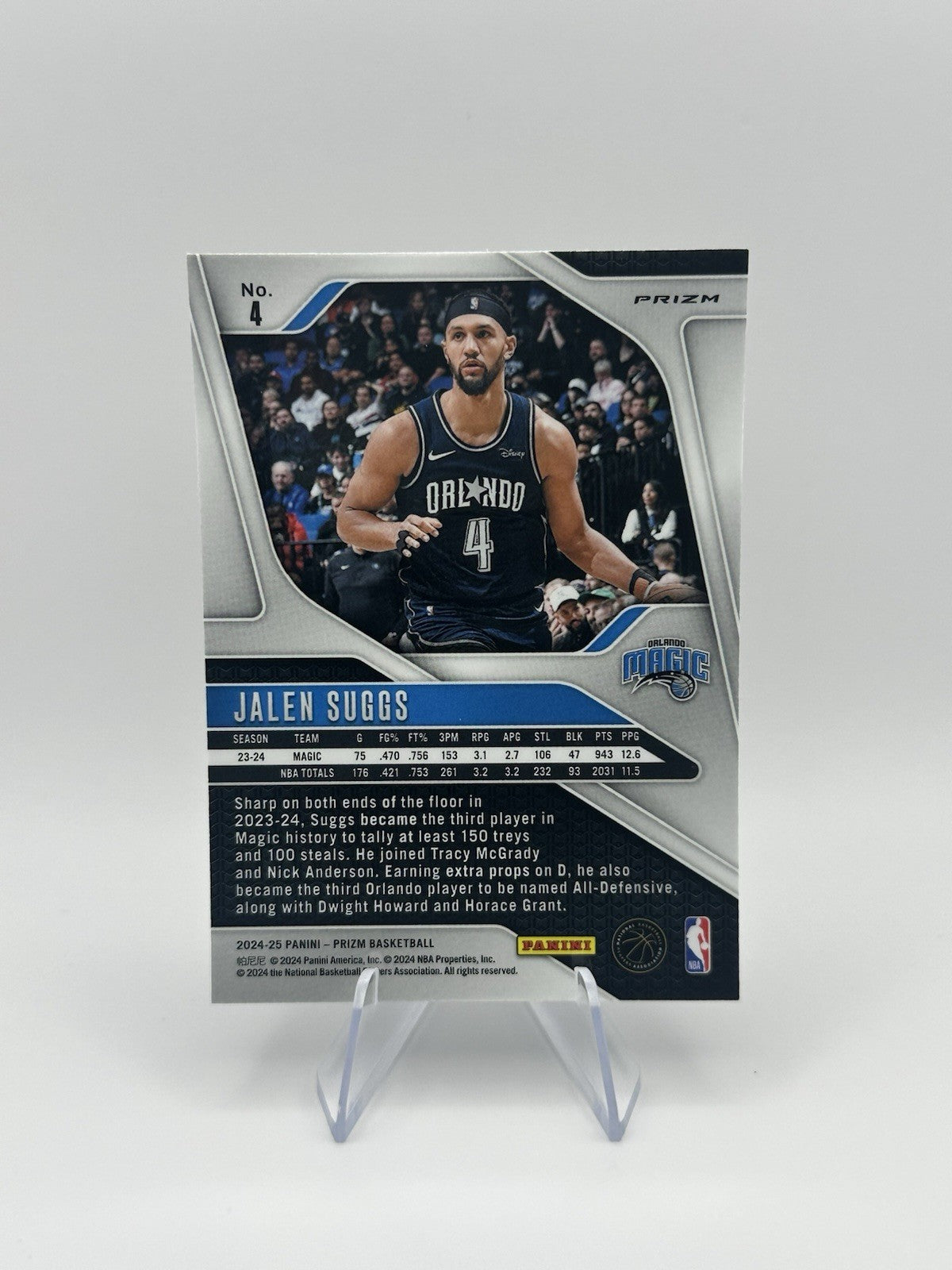 2024-25 Panini Prizm Silver Prizm #4 Orlando Magic Jalen Suggs NBA Card