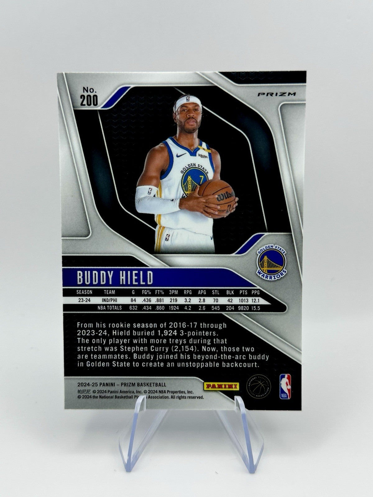 2024-25 Panini Prizm Prizm Silver Prizm #200 Buddy Hield - Warriors NBA Card