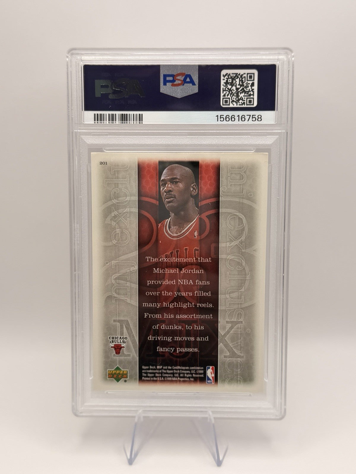 Michael Jordan 1999 Upper Deck MVP MJ Exclusives #201 PSA 6 Chicago Bulls
