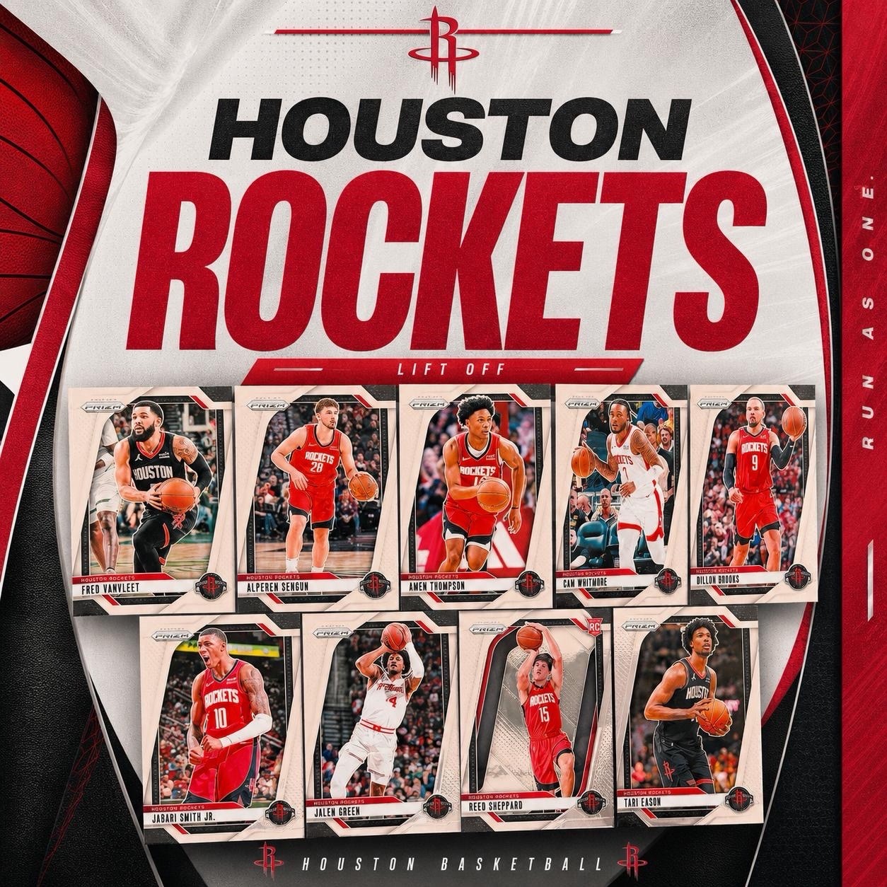 Houston Rockets Team Lot Panini Prizm Cards Sengun Thompson Whitmore Sheppard