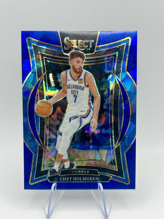 2024-25 Select #1 Chet Holmgren Blue Cracked Ice Prizm Oklahoma City Thunder