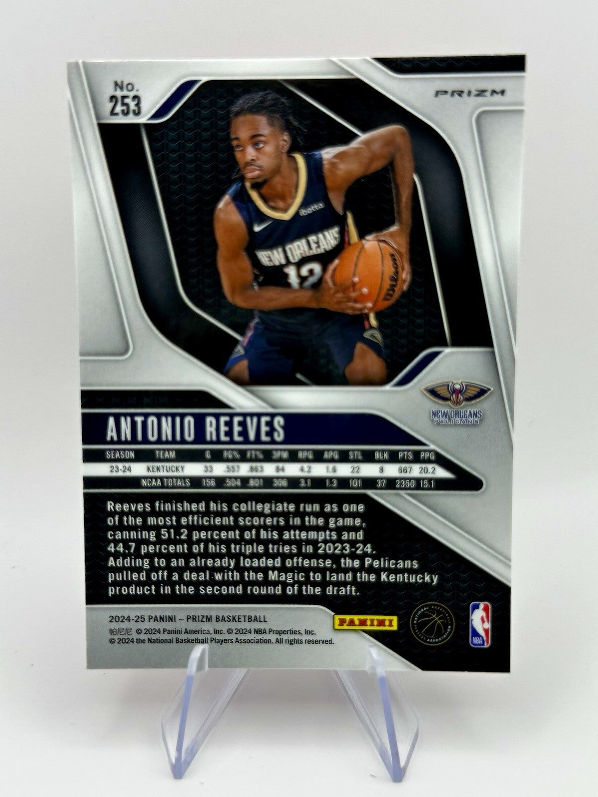 2024-25 Panini Prizm Prizm Antonio Reeves Red Prizm RC Pelicans #253 NBA Card