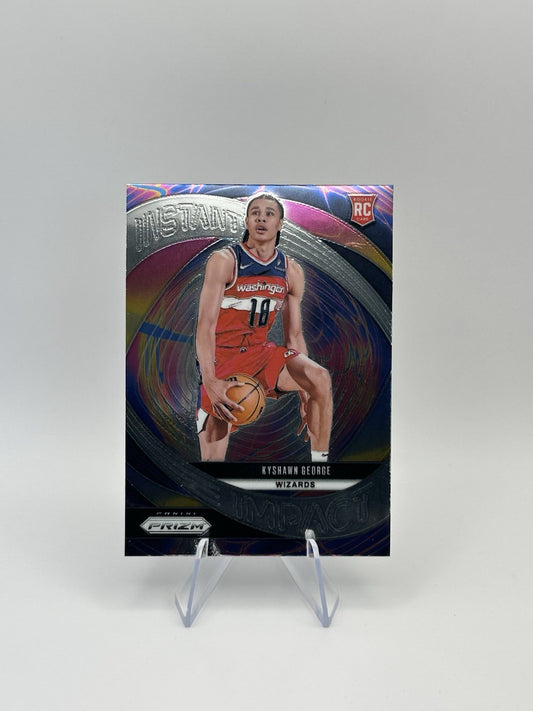 2024-25 Panini Prizm Kyshawn George #19 Instant Impact RC Washington Wizards