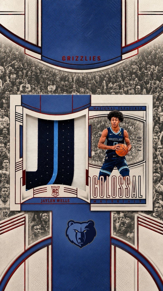 2024-25 National Treasures Jaylen Wells Colossal Materials Rookie Patch 08/24 RC
