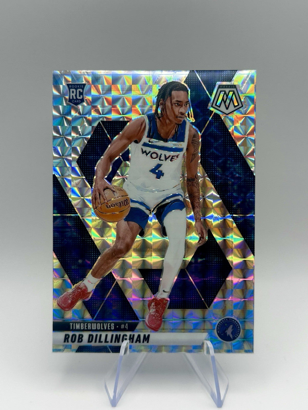 2024-25 Panini Mosaic Rob Dillingham #218 Mosaic Prizm RC Near Mint NBA Card