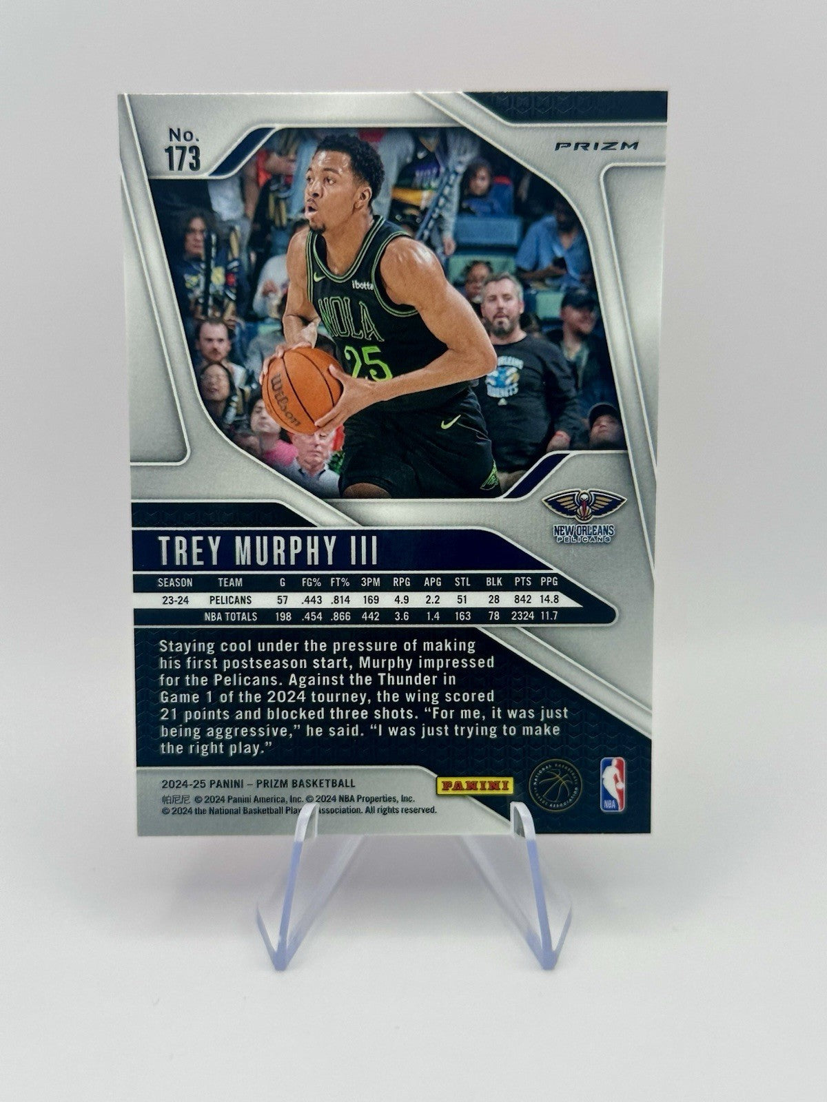 2024-25 Panini Prizm Pink Ice Trey Murphy III #173 New Orleans Pelicans NBA Card