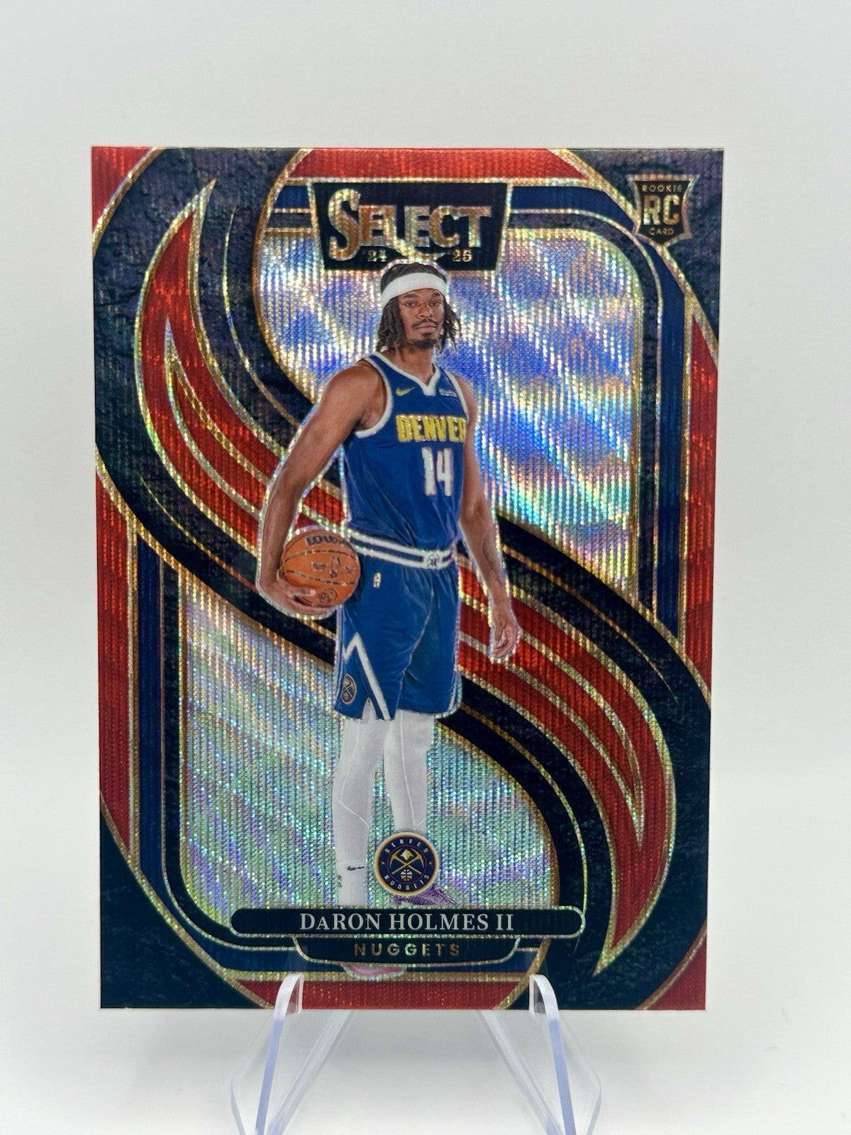 2024-25 Select Daron Holmes II RC Red Wave Prizm Denver Nuggets #173 NBA Card