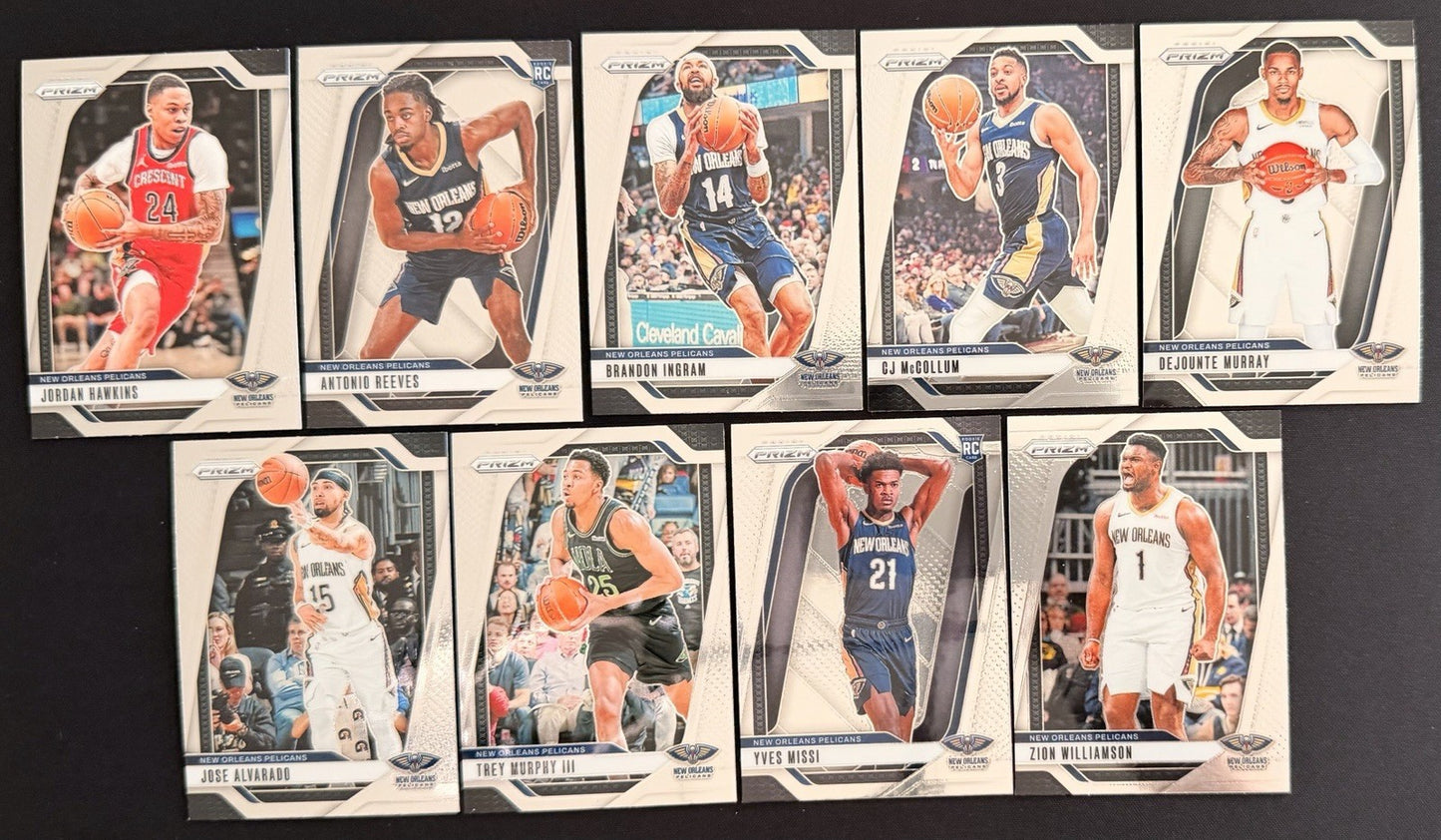 New Orleans Pelicans Team Lot Panini Prizm Cards Zion Williamson RC NM NBA Card