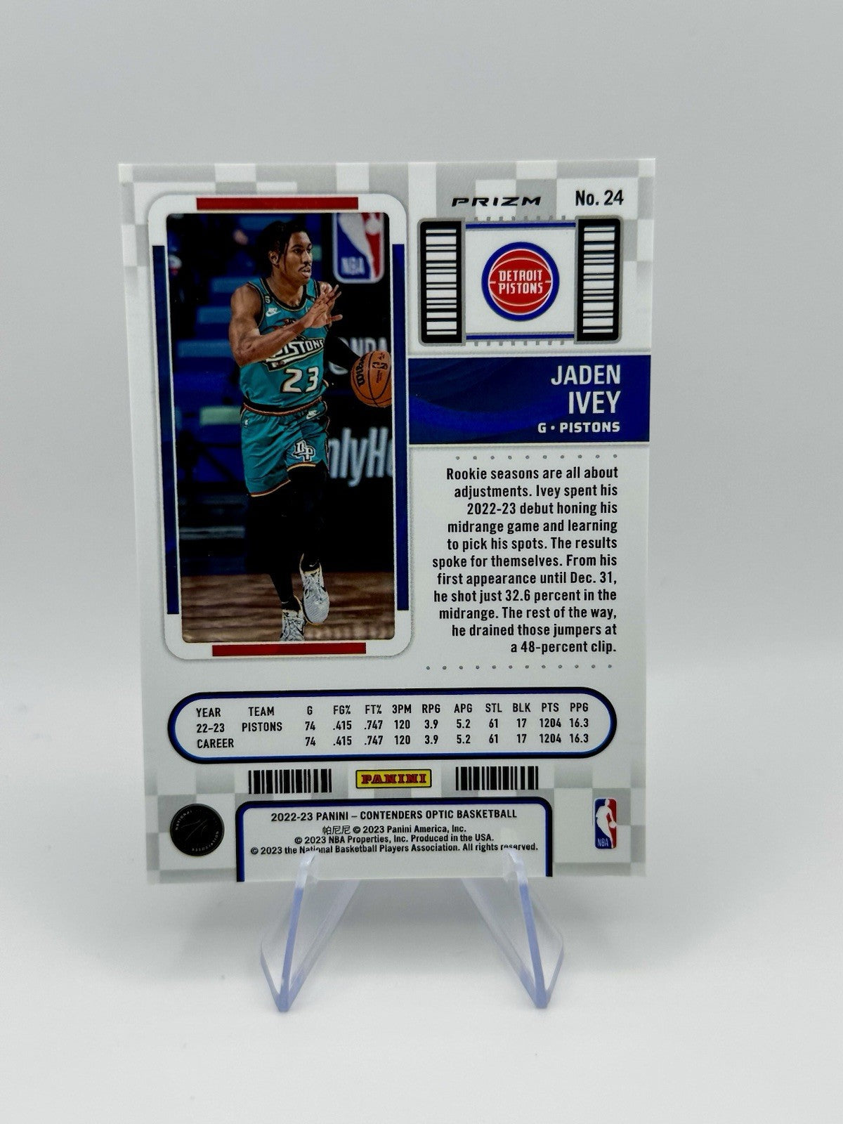 Panini Contenders Optic Jaden Ivey RC Ticket Detroit Pistons NBA Card