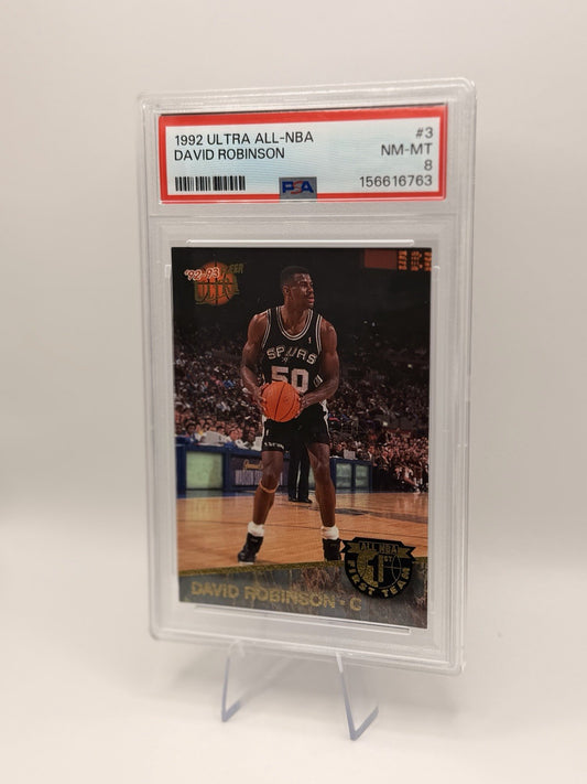 David Robinson 1992 Fleer Ultra All-NBA #3 PSA 8 Spurs HOF Vintage Insert