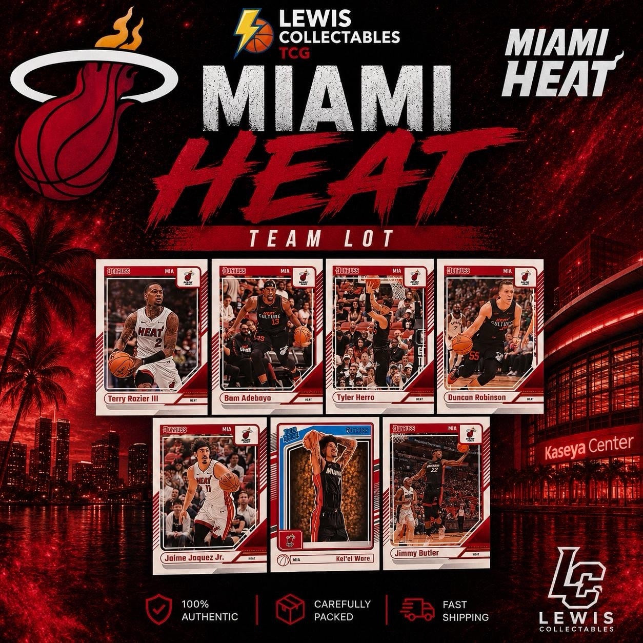 2024-25 Donruss Miami Heat Team Lot Butler Adebayo Herro Ware RC NBA Card
